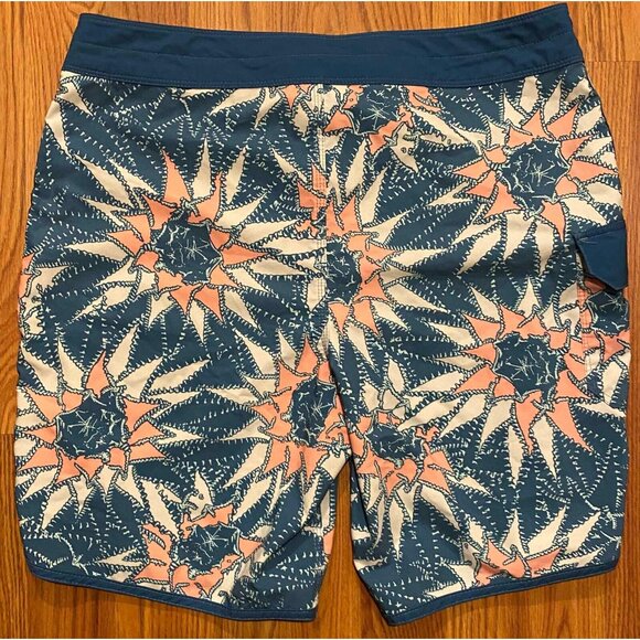 Billabong Mens 32 73 Airlite Board Shorts Blue Floral Tropical Swim Trunks - Picture 2 of 6